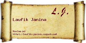 Laufik Janina névjegykártya